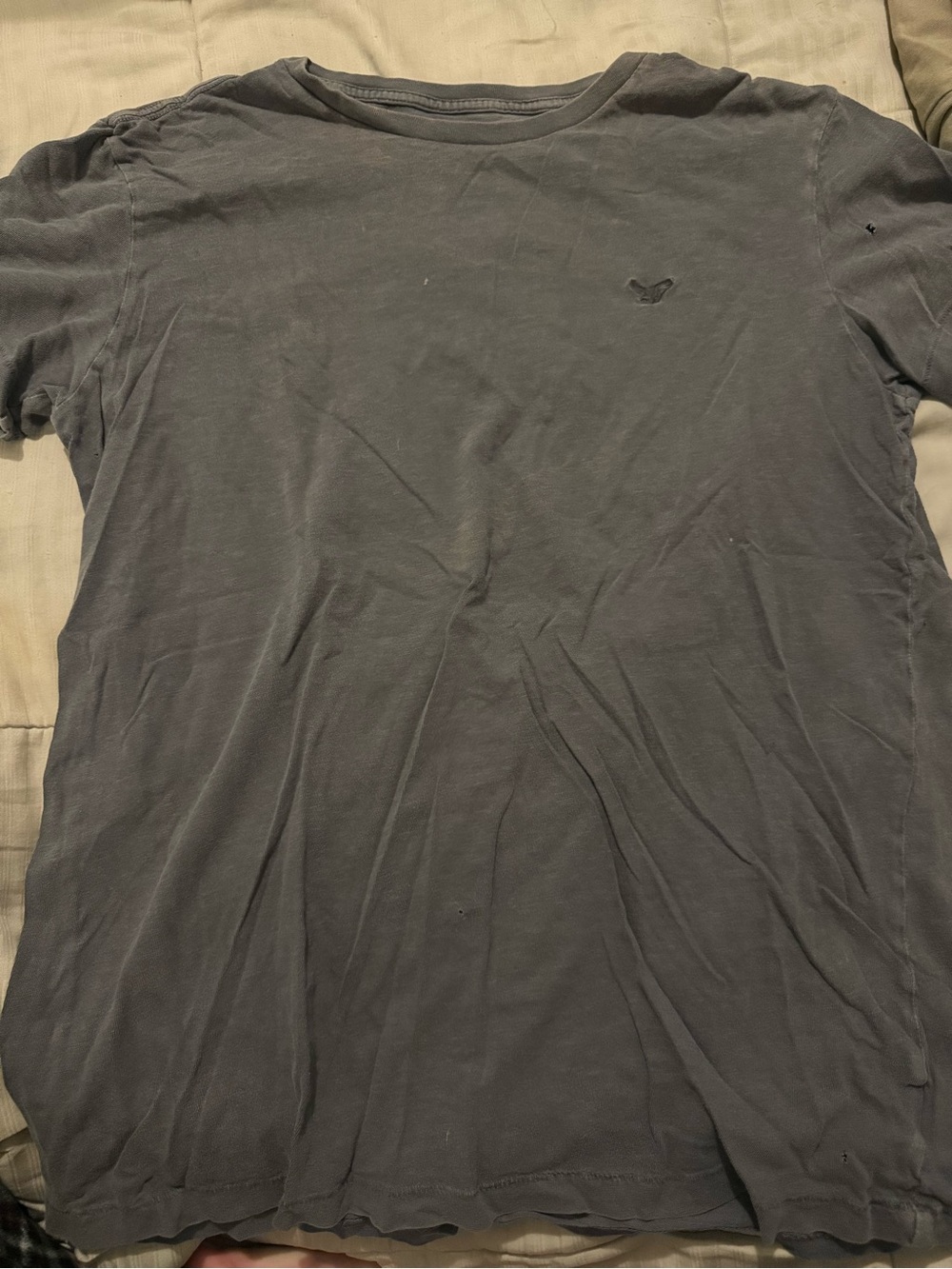 American Eagle Outfitters Men's Slate Gray Crew Neck Tee